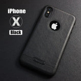 Luxury Textured Back Cover Flexible Soft Shockproof Full Protection Cases for iPhone X Black