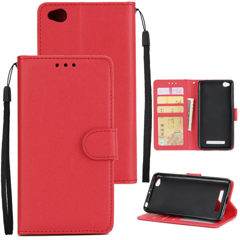 Ultra Slim Shockproof Full Protective Case with Card Wallet Slot for Xiaomi Redmi 5A red