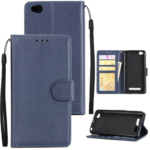 Ultra Slim Shockproof Full Protective Case with Card Wallet Slot for Xiaomi Redmi 5A blue