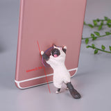 Cute Cartoon Cat Phone Holder Car Mount Sucker Bracket Universal for Sumsung Huawei LG iPhone X XS 8 7 6 yellow
