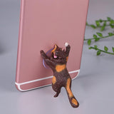 Cute Cartoon Cat Phone Holder Car Mount Sucker Bracket Universal for Sumsung Huawei LG iPhone X XS 8 7 6 yellow