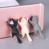 Cute Cartoon Cat Phone Holder Car Mount Sucker Bracket Universal for Sumsung Huawei LG iPhone X XS 8 7 6 yellow