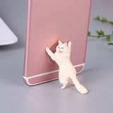Cute Cartoon Cat Phone Holder Car Mount Sucker Bracket Universal for Sumsung Huawei LG iPhone X XS 8 7 6 white