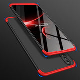 For HUAWEI Honor 8X Ultra Slim PC Back Cover Non-slip Shockproof 360 Degree Full Protective Case Red black red_HUAWEI Honor 8X
