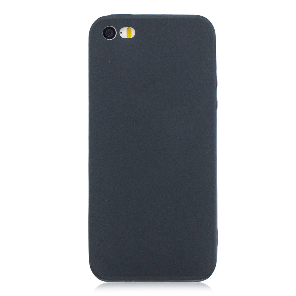 for iPhone 5/5S/SE Lovely Candy Color Matte TPU Anti-scratch Non-slip Protective Cover Back Case black