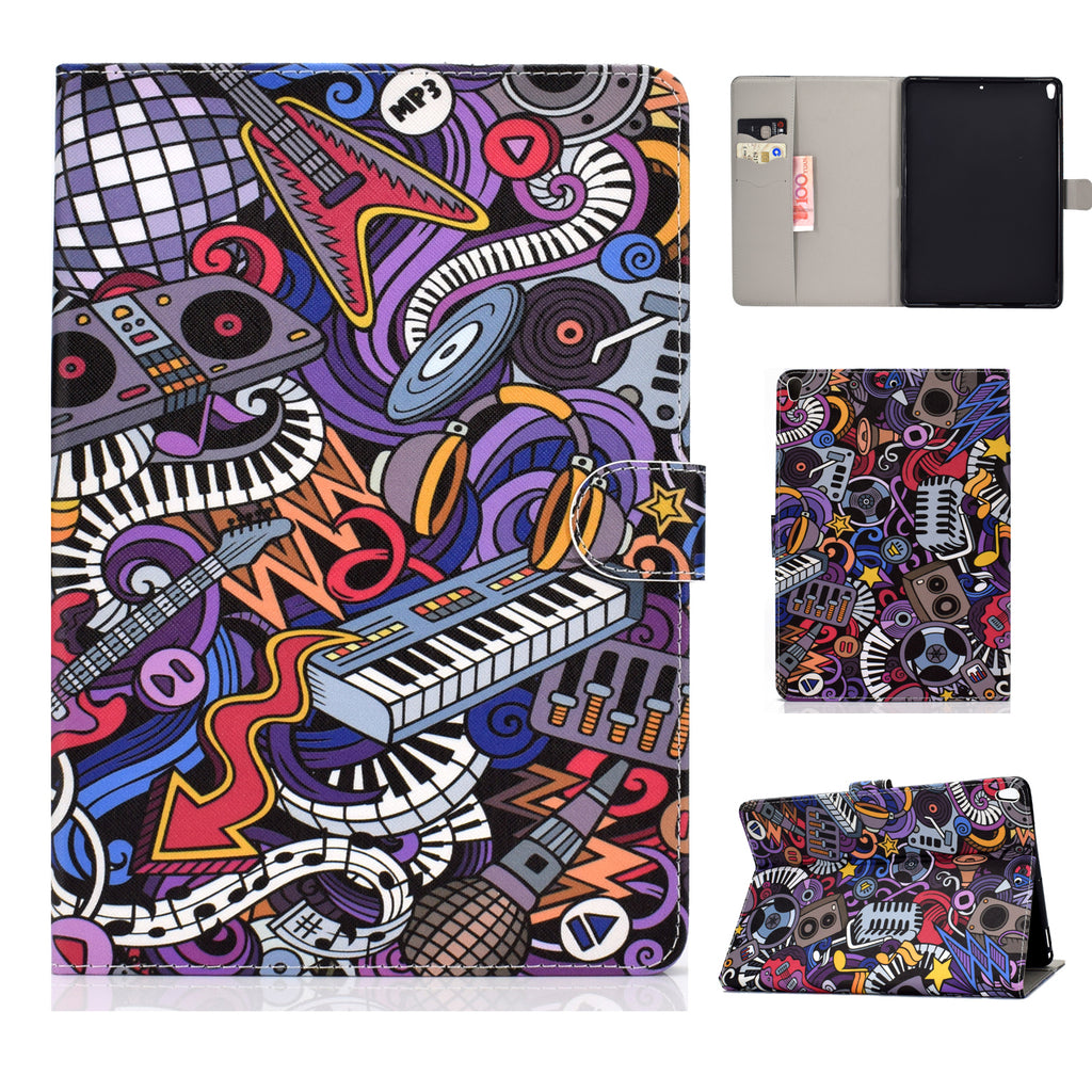 For iPad 10.5 2017/iPad 10.2 2019 Laptop Protective Case Color Painted Smart Stay PU Cover with Front Snap Graffiti