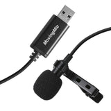 Mini Microphone for PC Computer USB Straight Plug with 1.5m Cable Portable Clip-on Omni-Directional Stereo Mic  black