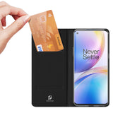 DUX DUCIS For One plus 8 pro Leather Mobile Phone Cover Magnetic Protective Case Bracket with Cards Slot black