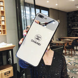 Chanel Icon Phone Case for iPhone6/6S, 6/6S PLUS, 7/8, 7/8plus, X/XS, XR, XS MAX Stylish Chic Mirror Full Protection Anti-falling white