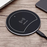 F10 Ultrathin Qi Fast Wireless Charger Pad for iPhone 8 Apple X Samsung Galaxy S7 S7 S8 Plus Phone Base black