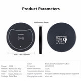 F10 Ultrathin Qi Fast Wireless Charger Pad for iPhone 8 Apple X Samsung Galaxy S7 S7 S8 Plus Phone Base black