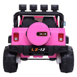 12V Kids Ride On Car Toy Jeep Rechargeable Battery 4 mph Remote Control Pink US