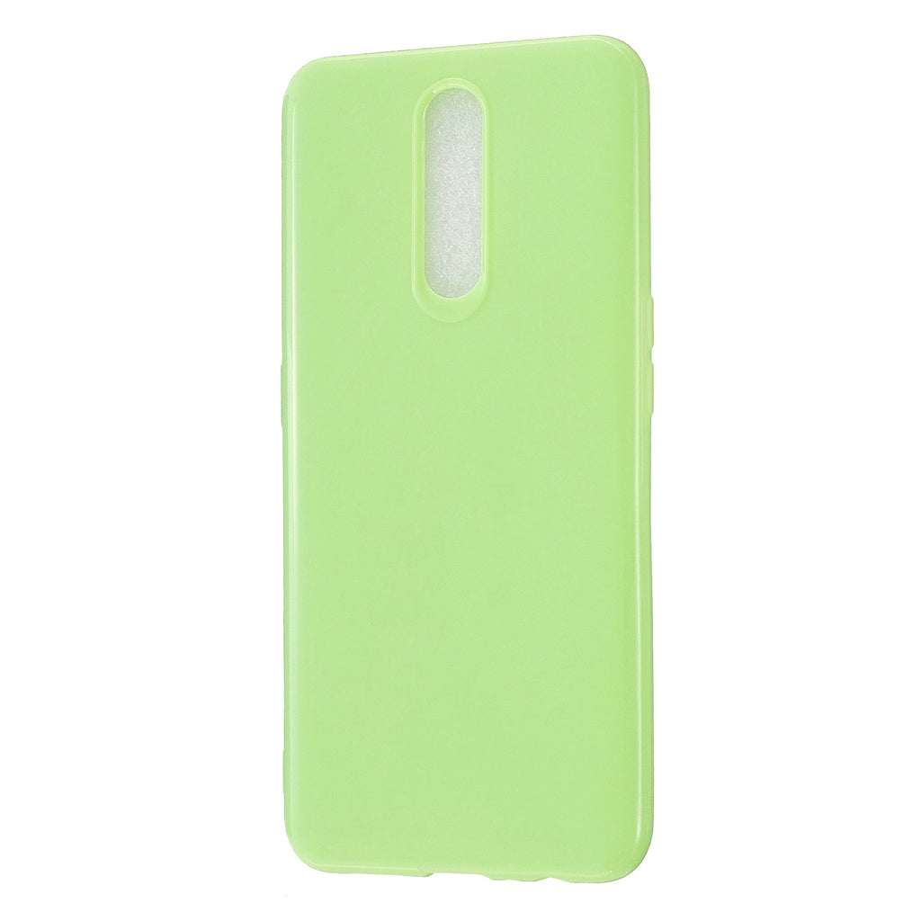For OPPO F11/F11 Pro Cellphone Cover Glossy TPU Simple Profile Bumper Protective Mobile Phone Case Fluorescent green