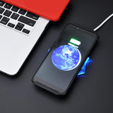 Crystal Wireless Charger Pad Mobile Phone Wireless Receiver Charging Base Universal Charge Base for Apple IOS Android black