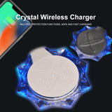 Crystal Wireless Charger Pad Mobile Phone Wireless Receiver Charging Base Universal Charge Base for Apple IOS Android black