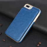 Multifunction Magnetic Leather Wallet Case Card Slot Shockproof Full Protection Cover for iPhone X 7/8 7/8 Plus blueKJ23