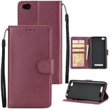 Ultra Slim Shockproof Full Protective Case with Card Wallet Slot for Xiaomi Redmi 5A Red wine