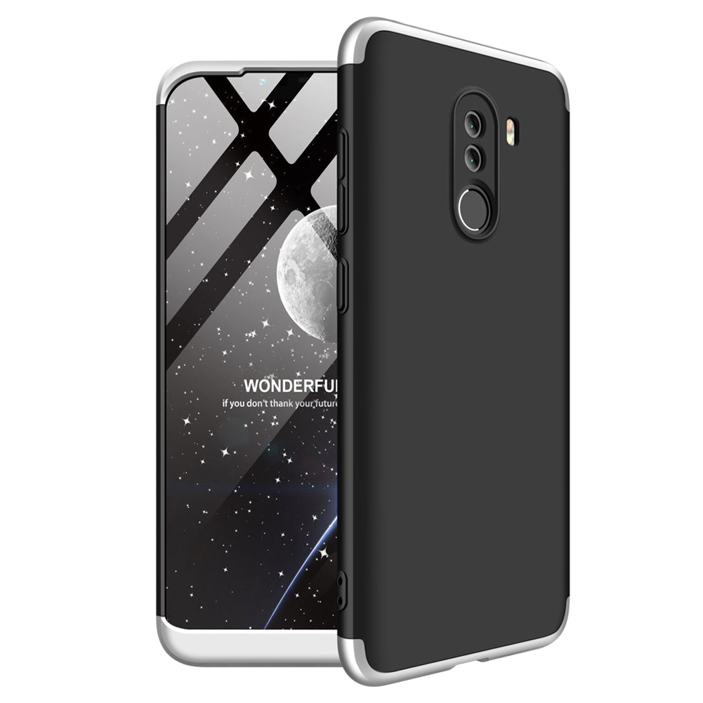 For XIAOMI Pocophone F1 Ultra Slim PC Back Cover Non-slip Shockproof 360 Degree Full Protective Case silver black silver