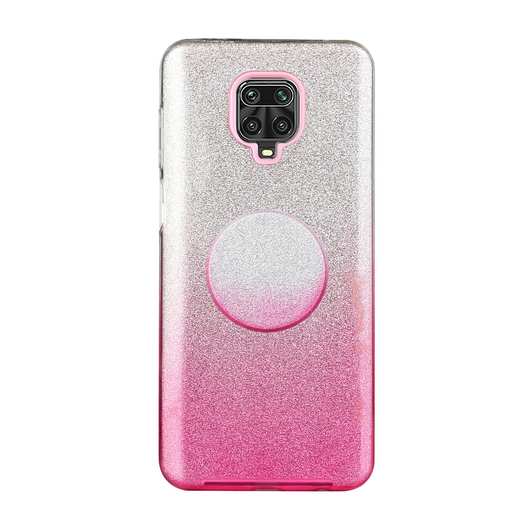 For XIAOMI CC9E/A3/10/10 PRO/K20/K20 pro Phone Case Gradient Color Glitter Powder Phone Cover with Airbag Bracket Pink