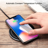 F10 Ultrathin Qi Fast Wireless Charger Pad for iPhone 8 Apple X Samsung Galaxy S7 S7 S8 Plus Phone Base red