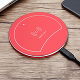 F10 Ultrathin Qi Fast Wireless Charger Pad for iPhone 8 Apple X Samsung Galaxy S7 S7 S8 Plus Phone Base red