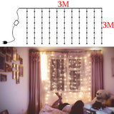 3M x 3M 300-LED Warm White Light Romantic Christmas Wedding Outdoor Decoration Curtain String Light **