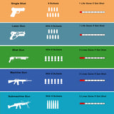 Small Laser Gun 4 Packs (Red/Yellow/Blue/Green) Vest 4 Packs (Red/Yellow/Blue/Green)