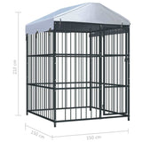 Outdoor Dog Kennel with Roof 59.1"x59.1"x82.7"