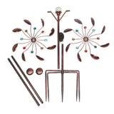 LED Lighting by Solar Powered Glass Ball with Kinetic Wind Dual Direction Decorative Lawn Ornament Wind Mill