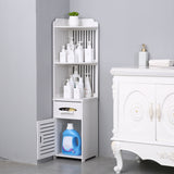 Toilet Bathroom Corner Cabinet White Wood Floor Storage Shelf Organizer Kitchen