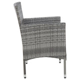Garden Bench with Cushion Poly Rattan Gray