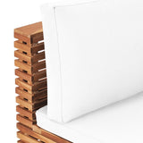 Garden Middle Sofa with Cream Cushion Solid Teak Wood