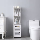 Toilet Bathroom Corner Cabinet White Wood Floor Storage Shelf Organizer Kitchen