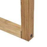 Round Glass Coffee Table for Living Room with Tempered Glass Top & Sturdy Wood Base (Oak) AL