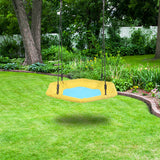 40 Inch Hexagon Swing, Textilene Swing with 2 Carabiners & Adjustable Rope(Yellow & Blue) YF