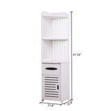 Toilet Bathroom Corner Cabinet White Wood Floor Storage Shelf Organizer Kitchen