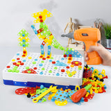 237 Pieces Creative Toy Drill Puzzle Set, STEM Learning Educational Toys, 3D Construction Engineering for Ages 3-10 Year Old