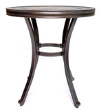 Handmade Dining Table Contemporary Round a Tile-Top Design with Heavy-Duty Aluminum Frame 28" Dia x 28.6" Height