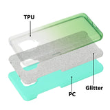 For XIAOMI CC9E/A3/10/10 PRO/K20/K20 pro Phone Case Gradient Color Glitter Powder Phone Cover with Airbag Bracket green