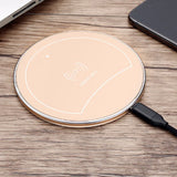 F10 Ultrathin Qi Fast Wireless Charger Pad for iPhone 8 Apple X Samsung Galaxy S7 S7 S8 Plus Phone Base Gold