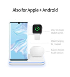 Z5 Split 3 in 1 Multi-function Fast Wireless Charger for Mobile Phone Headset Smart Watch Wireless Charger white