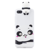 For XIAOMI Redmi 6A 3D Cartoon Lovely Coloured Painted Soft TPU Back Cover Non-slip Shockproof Full Protective Case black