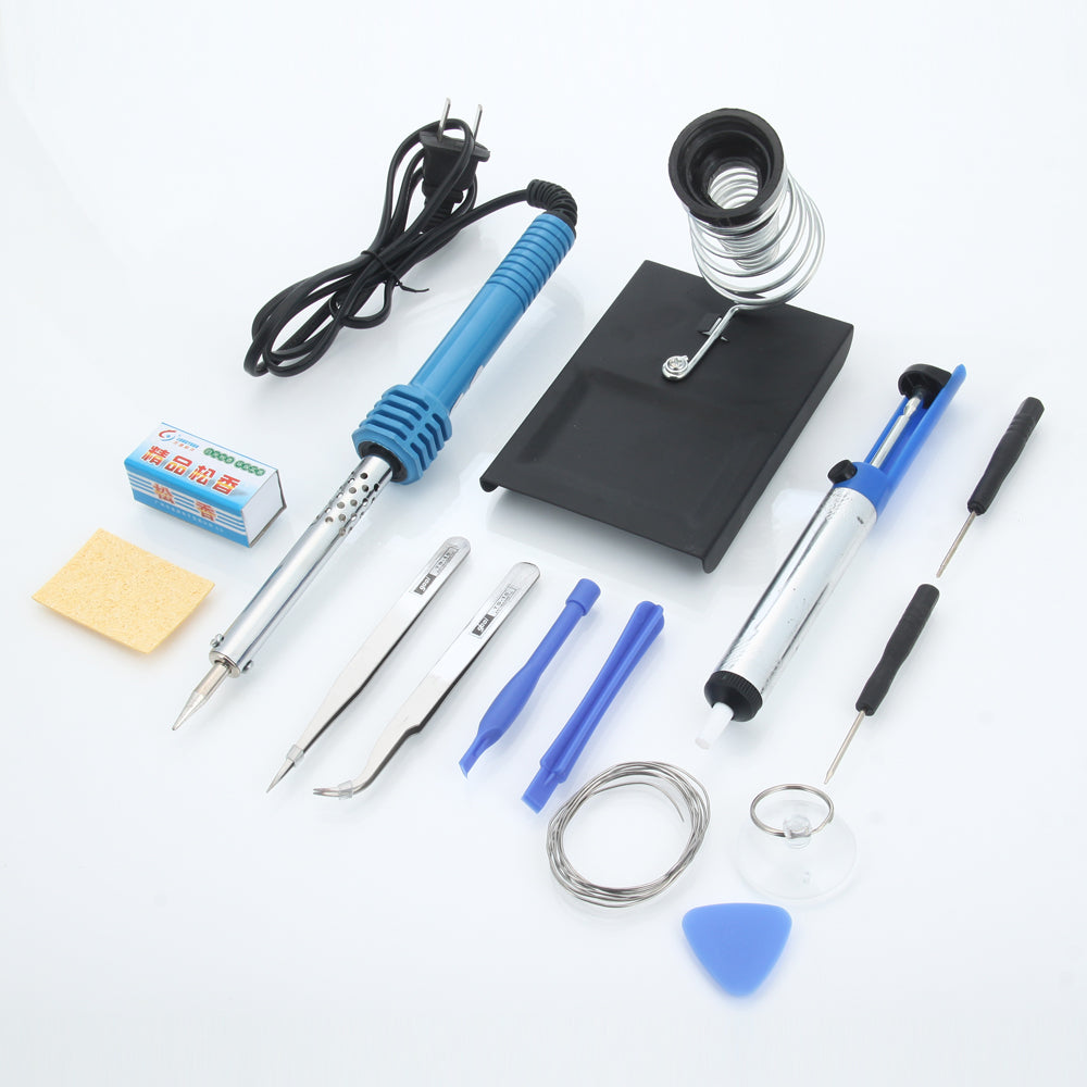 HH601 14pcs Practical Soldering Iron Pack 110V 60W (US Standard Plug) Blue & Silver **