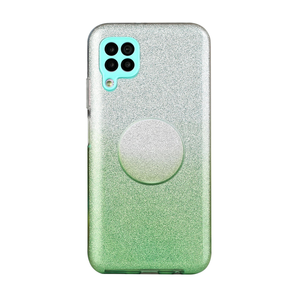 for HUAWEI P20 LITE/P30 LITE/P40 LITE/Nova6SE/Nova 7i Phone Case Gradient Color Glitter Powder Phone Cover with Airbag Bracket green