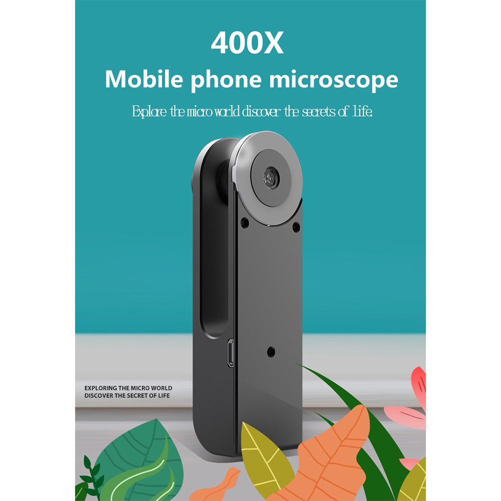 Universal Mobile Phone Universal Microscope Hd Camera Supplementary Light Lens 400X Microscope Camera Lens black