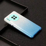 For HUAWEI Mate 30/Nova 5I pro/Mate 30 Pro/PSmart /Y5P/Y6P 2020 Phone Case Gradient Color Glitter Powder Phone Cover with Airbag Bracket blue