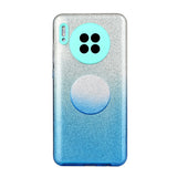 For HUAWEI Mate 30/Nova 5I pro/Mate 30 Pro/PSmart /Y5P/Y6P 2020 Phone Case Gradient Color Glitter Powder Phone Cover with Airbag Bracket blue