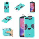 For XIAOMI Redmi 6A 3D Cartoon Lovely Coloured Painted Soft TPU Back Cover Non-slip Shockproof Full Protective Case Light blue