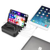 Dual PD QC3.0 4 Port USB 2.4A Desktop Multi-Function Charging Station Dock Intelligent Smart Charger - AU Plug