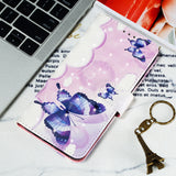 For ASUS ZENFONE MAX Pro M1/ZB601KL/ZB602KL 3D Coloured Painted PU Magnetic Clasp Phone Case with Card Slots Bracket Lanyard Swallowtail butterfly